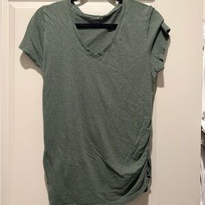 Isabel Maternity Green Ruched Short Sleeve T-Shirt